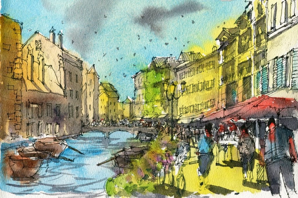 Draw and Paint Venice and Annecy