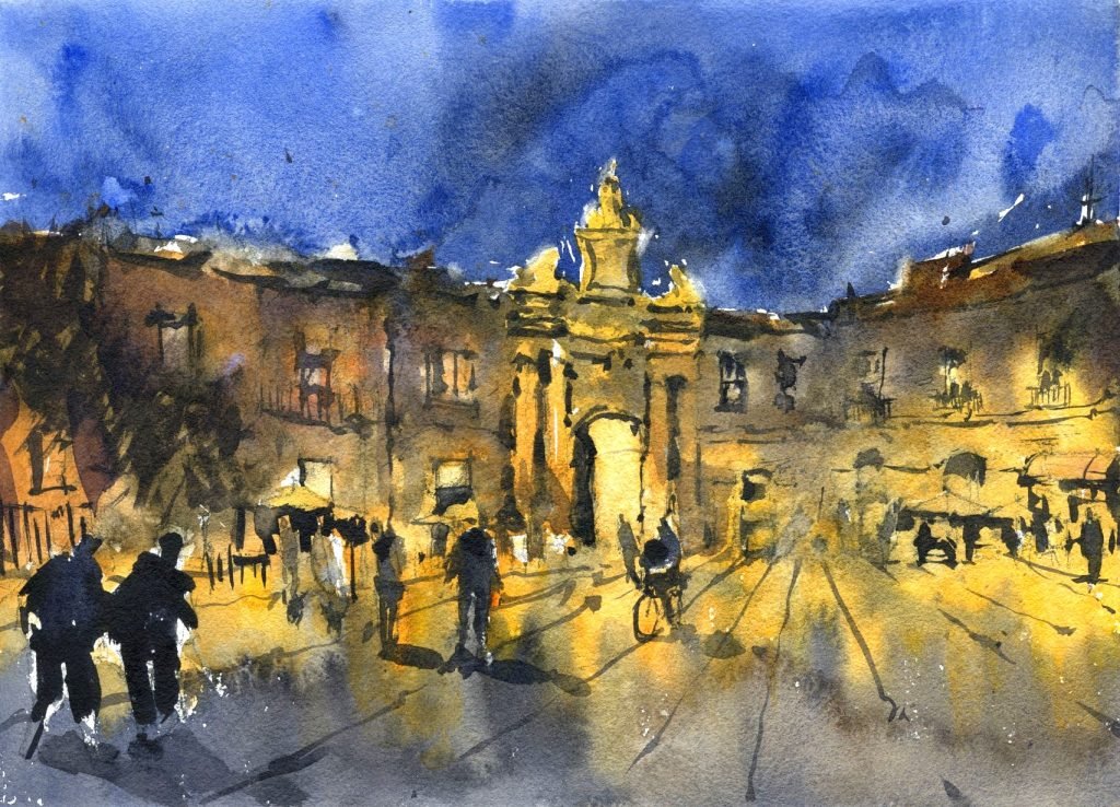 Easy Loose Watercolor Painting Paint Italy Lecce Solento