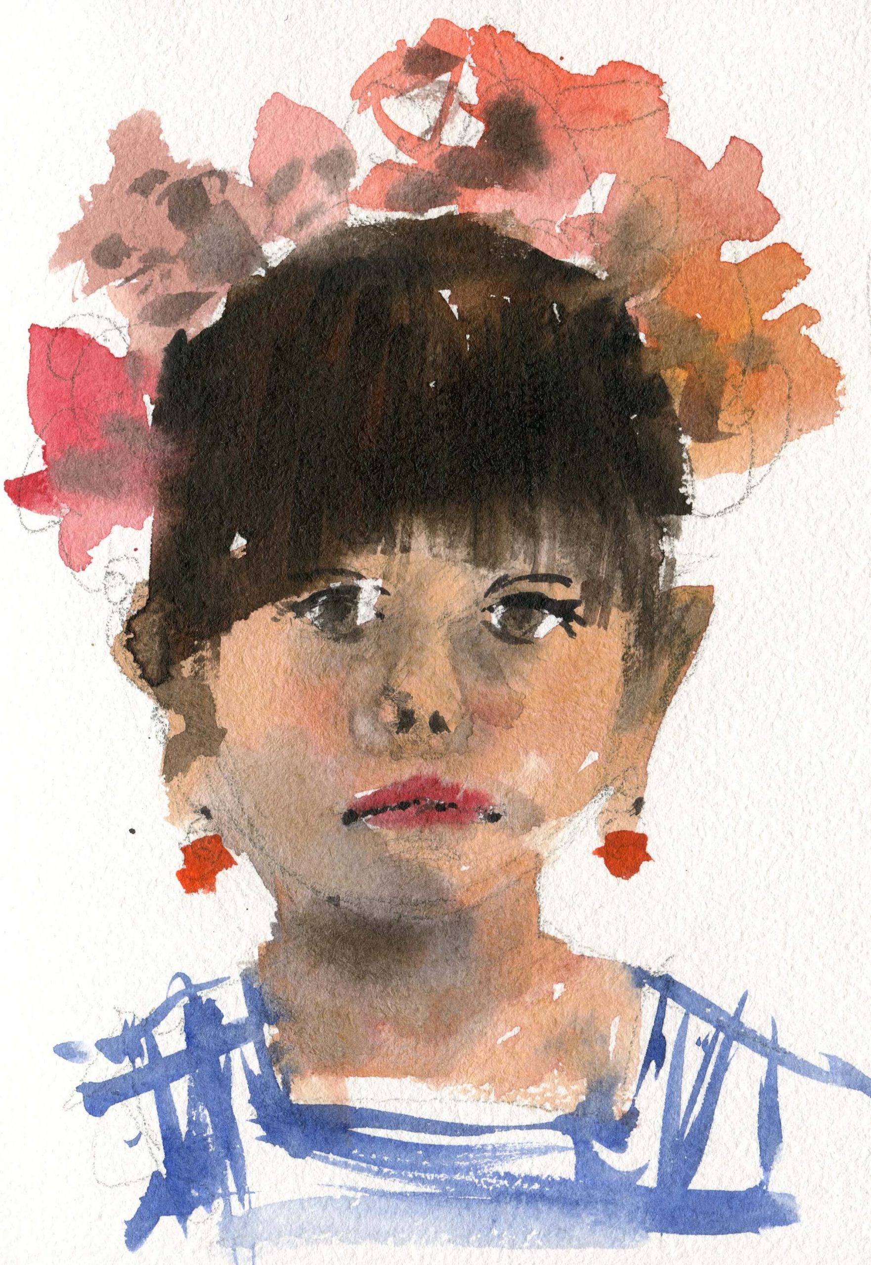 watercolor portrait simple